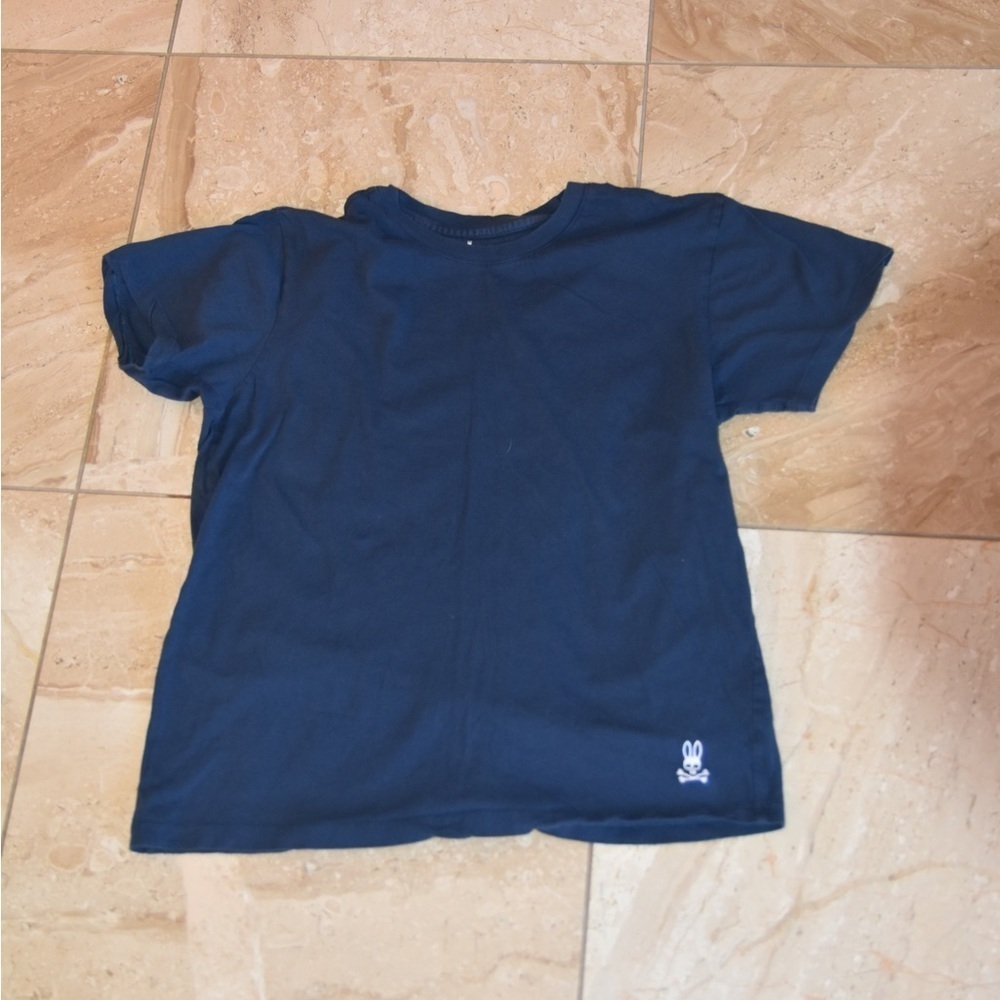 Psycho Bunny size Mediym Navy Blue T-Shirt 33" shoulder to hem